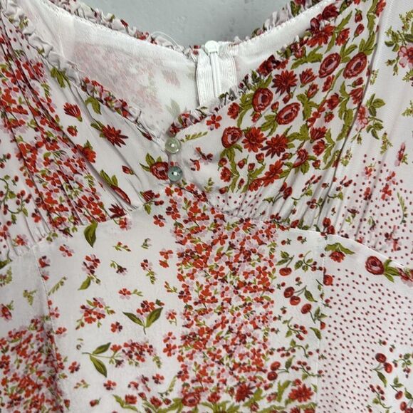 Zara Quilt Floral Pattern Dress - Maxi Ruffle Sleeves - Size Small - Long Dress - Picture 2 of 5